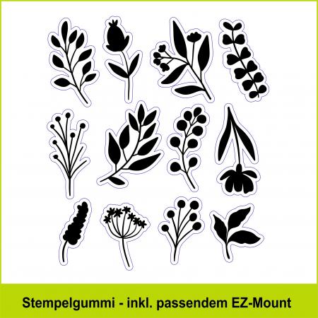 Blätter Silhouette - Stempelgummi